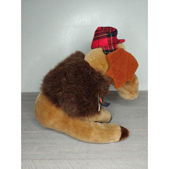 Vintage Murphy Moose Plush Toy Red Plaid Hat 15" Carousel By Guy - Picture 5 of 12